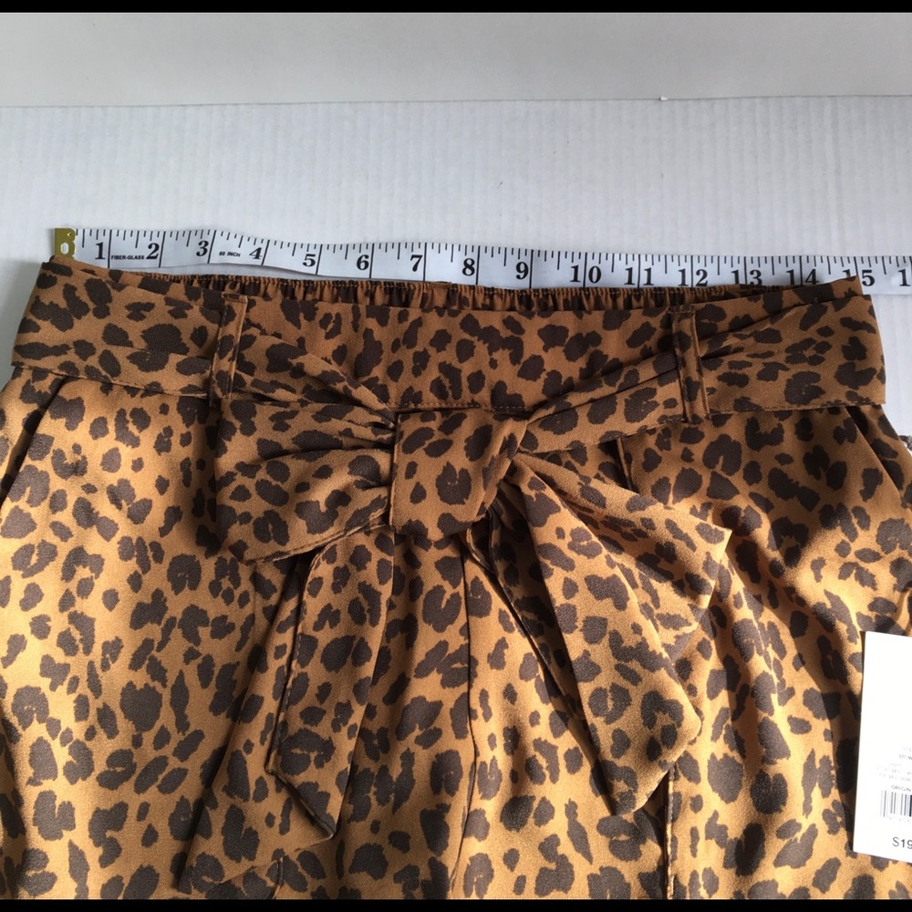 Leopard Shorts for women’s a New Day Size M high rise belted tie waist - Picture 11 of 13